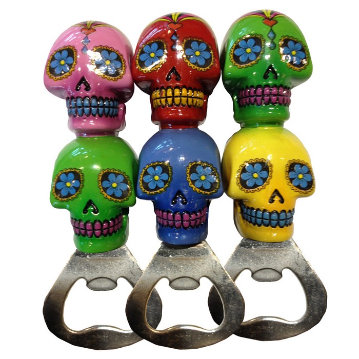 Double Day of the Dead Skull Bottle Opener